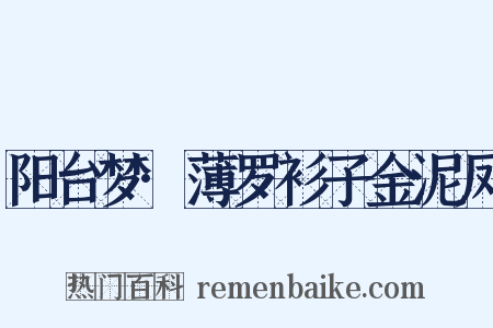 阳台梦·薄罗衫子金泥凤是什么意思的图片